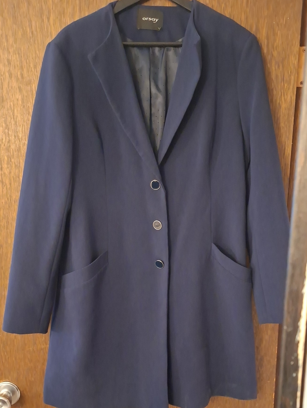 Women's Navy Long Blazer Coat